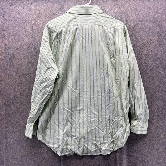 Polo Ralph Lauren Shirt Mens 16.5 32/33 Green Stripe Regent Classic Fit Dress - Picture 2 of 10